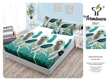 Huse De Pat Finet 160x200cm - Husa Din Finet Cu Elastic Si Fete De Perna 160X200cm - Pene Colorate Diverse
