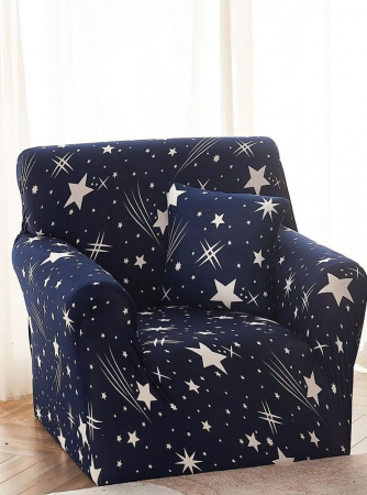 Huse Canapele Bumbac + Elastan - Husa Elastica Pentru Fotoliu/ Canapea/Coltar - Albastru cu Stelute