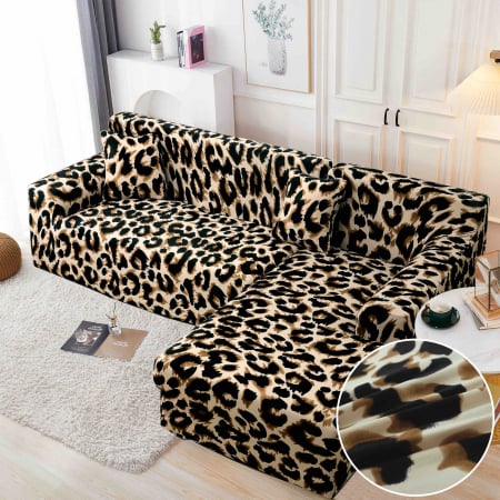 Husa Elastica Pentru Fotoliu/ Canapea/ Coltar - Animal Print/Brown HUSE CANAPELE & SCAUNE - Husa Elastica Pentru Fotoliu/ Canapea/ Coltar - Animal Print/Brown