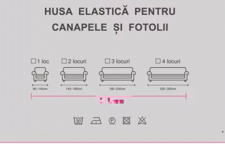 Husa Elastica Pentru Fotoliu/ Canapea/ Coltar - Gri Cu Pene [1]
