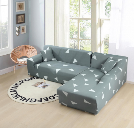 Husa Elastica Pentru Fotoliu/ Canapea/ Coltar - Triunghiuri HUSE CANAPELE & SCAUNE - Husa Elastica Pentru Fotoliu/ Canapea/ Coltar - Triunghiuri