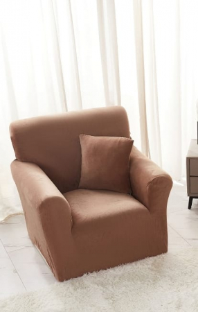 Husa Elastica Pentru Fotoliu/ Canapea/ Coltar UNI Catifea - Maro Deschis HUSE CANAPELE & SCAUNE - Husa Elastica Pentru Fotoliu/ Canapea/ Coltar UNI Catifea - Maro Deschis