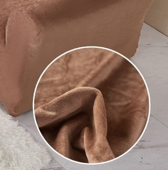Husa Elastica Pentru Fotoliu/ Canapea/ Coltar UNI Catifea - Maro Deschis [1]