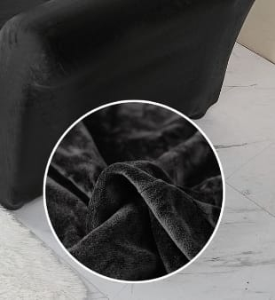 Husa Elastica Pentru Fotoliu/ Canapea/ Coltar UNI Catifea - Negru [1]