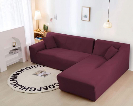 HUSE CANAPELE & SCAUNE - Husa Elastica Pentru Fotoliu/ Canapea/ Coltar - Visiniu - UNI