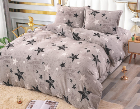 Lenjerii De Pat Cocolino - Lenjerie Cocolino 4 Piese Cu Elastic - Gri Stelar