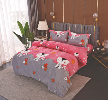 LENJERII DE PAT - Lenjerie Cocolino 4 Piese Cu Elastic - White Kitty