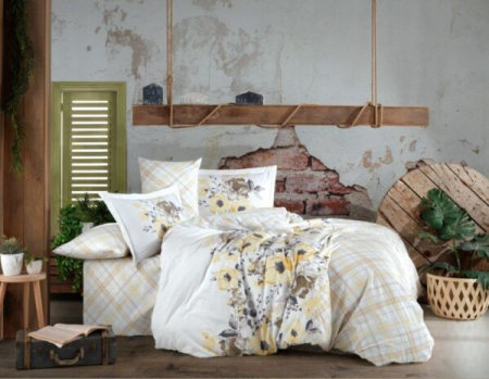 Lenjerie De Pat Bumbac 100% Poplin HOBBY - Yellow Flowers [0]