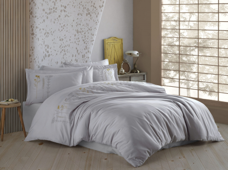 Lenjerie De Pat Bumbac 100% Poplin HOBBY - Gri [0]
