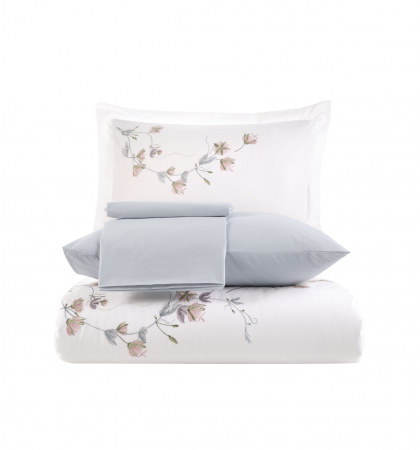 Lenjerie De Pat Bumbac 100% Poplin HOBBY Premium Cu Broderie - Floricele Brodate [2]