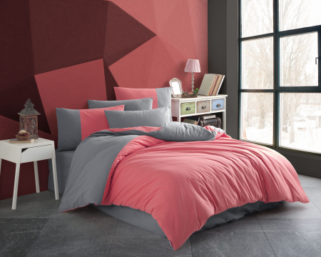 Lenjerie De Pat Bumbac 100% Poplin HOBBY - Diamond Corai [0]