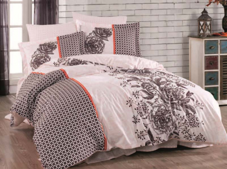 Bumbac 100% Poplin Hobby - Lenjerie De Pat Bumbac 100% Poplin HOBBY - Drawn Roses