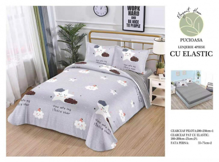 Cearceaf cu elastic - Lenjerie De Pat Bumbac Satinat Cu Elastic - My Little Star