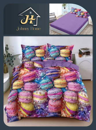 Cearceaf cu elastic - Lenjerie De Pat Bumbac Satinat Cu Elastic - Macarons Colorate