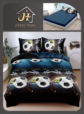 Cearceaf cu elastic - Lenjerie De Pat Bumbac Satinat Cu Elastic - Mingi De Fotbal Pe Stadion