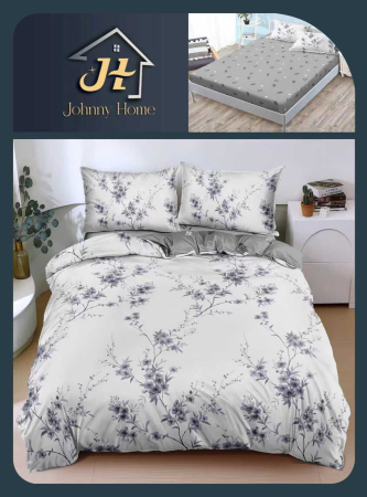 Cearceaf cu elastic - Lenjerie De Pat Bumbac Satinat Cu Elastic - Mini Floricele