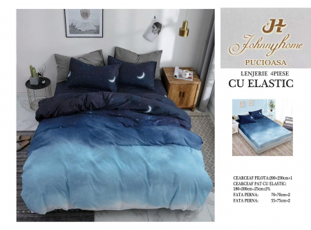 Cearceaf cu elastic - Lenjerie De Pat Bumbac Satinat Cu Elastic - Noapte