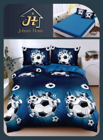 LENJERII DE PAT - Lenjerie De Pat Bumbac Satinat Cu Elastic - Planeta Fotbal