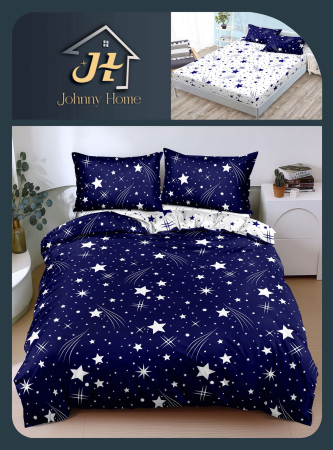 Cearceaf cu elastic - Lenjerie De Pat Bumbac Satinat Cu Elastic - Stars