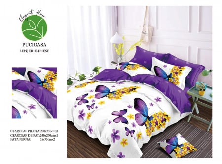 Lenjerie De Pat Bumbac Satinat Superior - Butterfly [1]