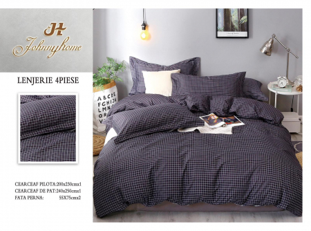 LENJERII DE PAT - Lenjerie De Pat Bumbac Satinat Superior - Patratele Mici