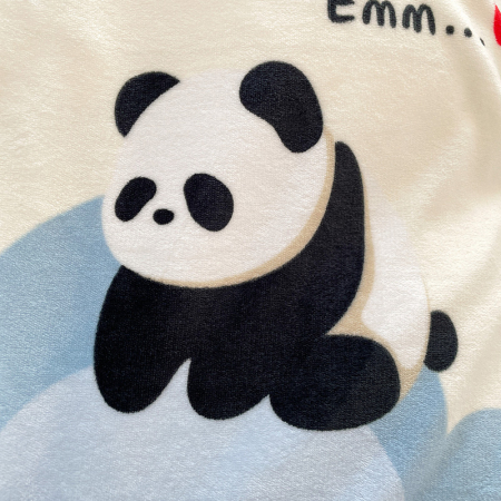 Lenjerie De Pat Cocolino 4 Piese Cu Cearceaf Pat Mare - Bleu Cu Ursuleti Panda [7]