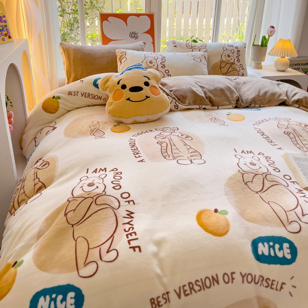 Lenjerie De Pat Cocolino 4 Piese Cu Cearceaf Pat Mare - Winnie The Pooh [5]