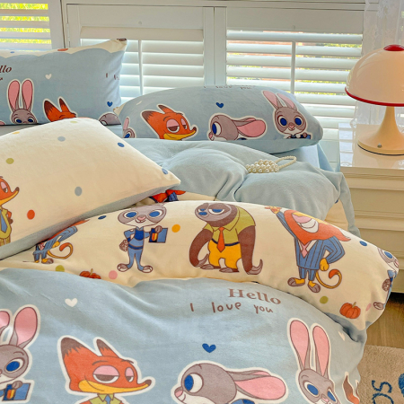 Lenjerie De Pat Cocolino 4 Piese Cu Cearceaf Pat Mare - Zootropolis [2]