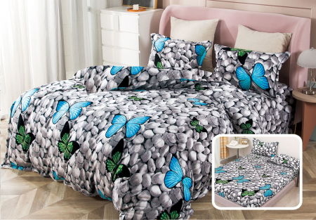 Cearceaf cu elastic 4 piese - Lenjerie De Pat Cocolino 4 Piese Cu Elastic - All About Stones