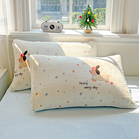 Lenjerie De Pat Cocolino 4 Piese Cu Elastic - Bleu Cu Catei [1]