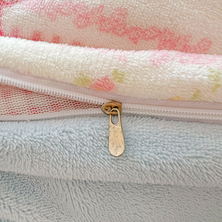 Lenjerie De Pat Cocolino 4 Piese Cu Elastic - Bleu Cu Dungi Si Fundite [18]