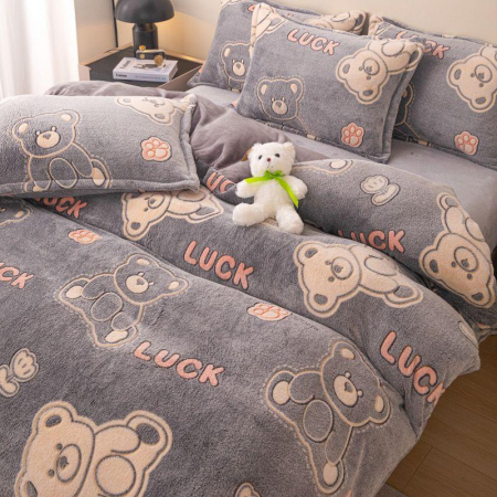 Lenjerie De Pat Cocolino 4 Piese Cu Elastic - Ursuletul Lucky [3]