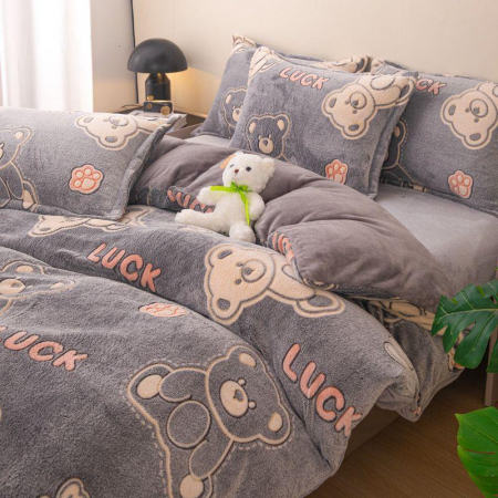 Lenjerie De Pat Cocolino 4 Piese Cu Elastic - Ursuletul Lucky [2]