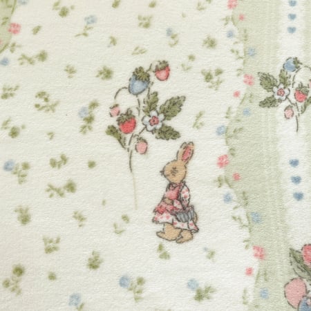 Lenjerie De Pat Cocolino 4 Piese Cu Elastic - Verde Cu Ciupercute Si Iepurasi [13]