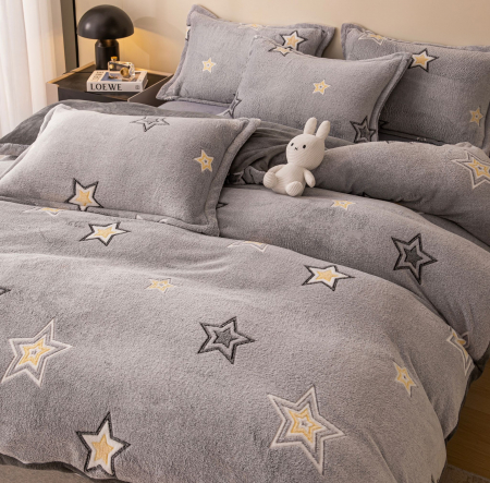 LENJERII DE PAT - Lenjerie De Pat Cocolino 4 Piese Cu Elastic - Starry Nigh