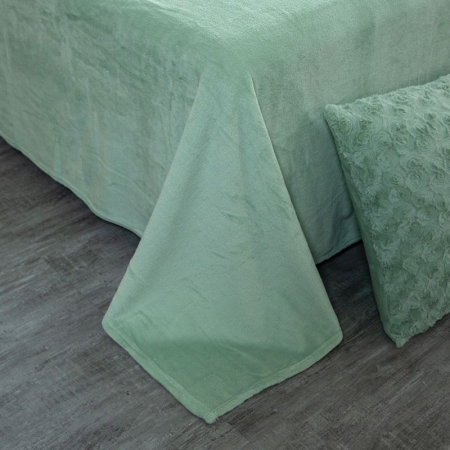 Lenjerie De Pat Cocolino 4 Piese Trandafiri - Verde Deschis [3]