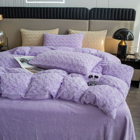 Lenjerie De Pat Cocolino 4 Piese Trandafiri - Lila [6]