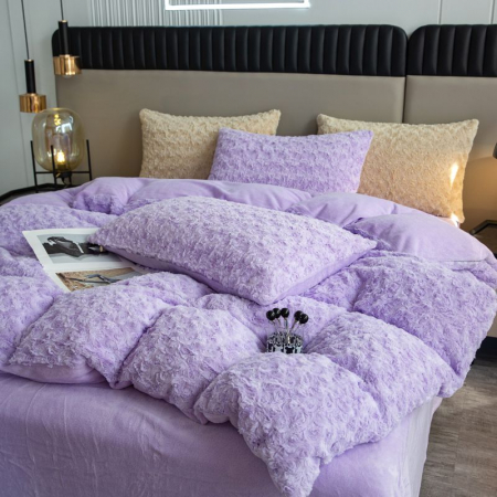 Lenjerie De Pat Cocolino 4 Piese Trandafiri - Lila [8]