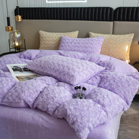 Lenjerii De Pat Cocolino - Lenjerie De Pat Cocolino 4 Piese Trandafiri - Lila