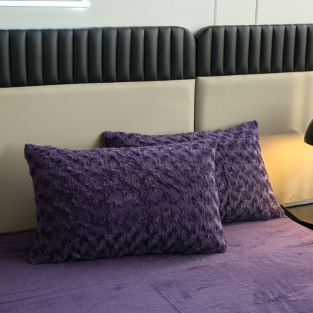 Lenjerie De Pat Cocolino 4 Piese Trandafiri - Mov [7]