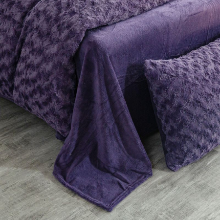 Lenjerie De Pat Cocolino 4 Piese Trandafiri - Mov [6]