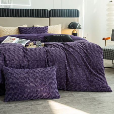 Lenjerii De Pat Cocolino - Lenjerie De Pat Cocolino 4 Piese Trandafiri - Mov