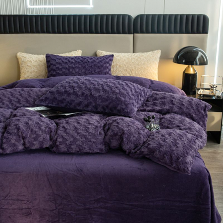 Lenjerie De Pat Cocolino 4 Piese Trandafiri - Mov [2]