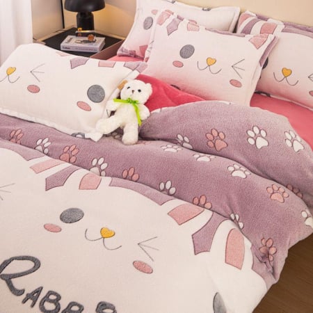 Lenjerie De Pat Cocolino 4 Piese Cu Elastic - White Rabbit - Iepure [3]