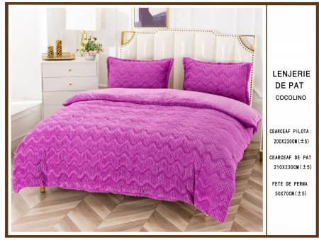 LENJERII DE PAT - Lenjerie De Pat Cocolino Gofrata UNI - Magenta Fucsia