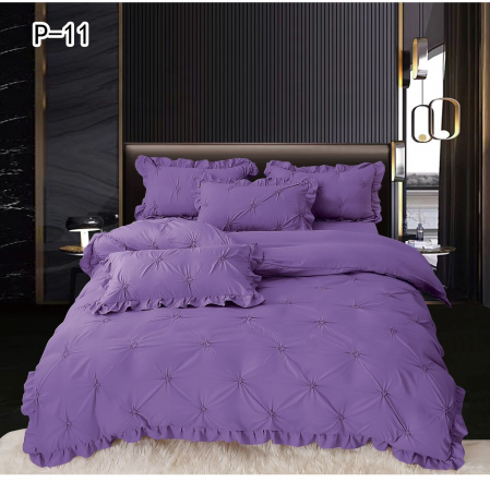 Lenjerii Din Finet Pliuri - Lenjerie De Pat Cu Pliuri Si Volanase - Mov