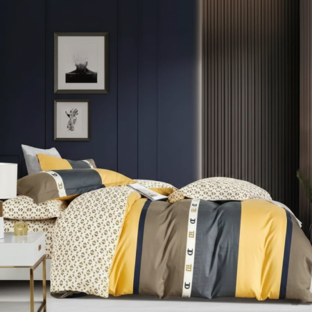 Bumbac 100% - Lenjerie De Pat Din Bumbac 100% - Dungi Colorate