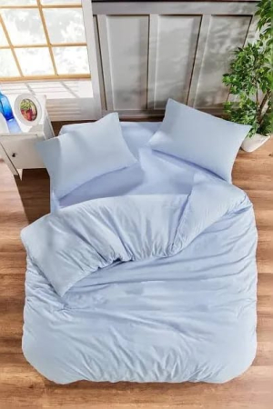 LENJERII DE PAT - Lenjerie De Pat Din Bumbac 100% Ranforce Pat Dublu - Baby Blue