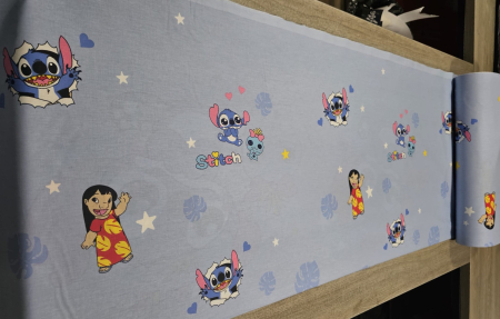 Lenjerie De Pat Din Bumbac 100% Ranforce Pat Dublu - Stitch Si Lilo Albastru [1]