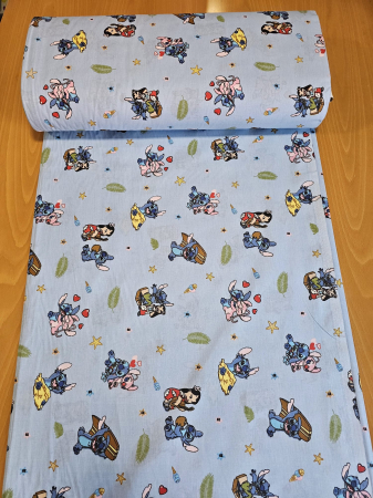 Lenjerie De Pat Din Bumbac 100% Ranforce King Size - Stitch Si Lilo La Plaja [3]